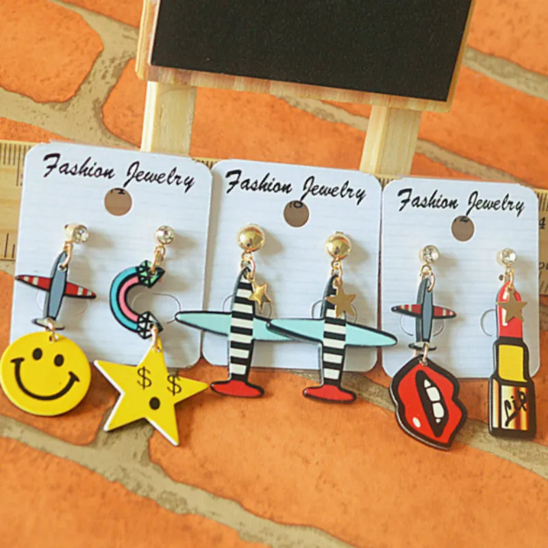 2020 Новые Модные Акриловые серьги в виде сердца и букв длинные губной помады для