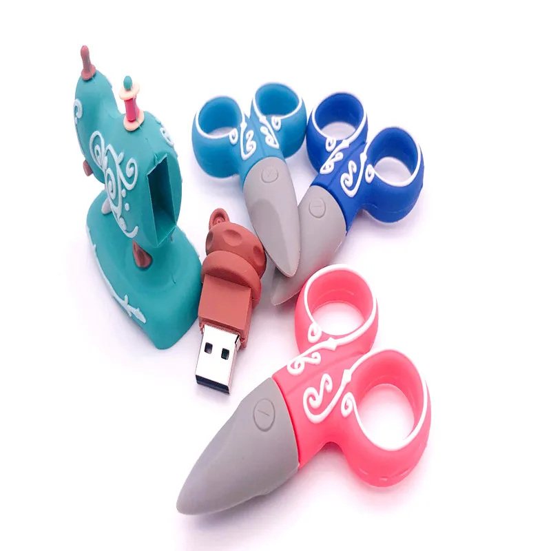 Usb флеш накопитель швейная машинка/ножницы 128 ГБ 2 0 карта памяти 256 флешка 4/8 16 32 64