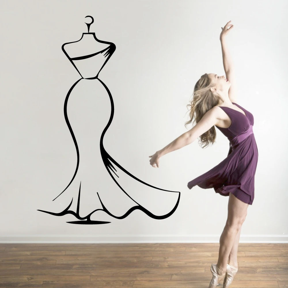 Изысканное модное платье Наклейка на стену СОВРЕМЕННЫЕ Наклейки стены Цитаты