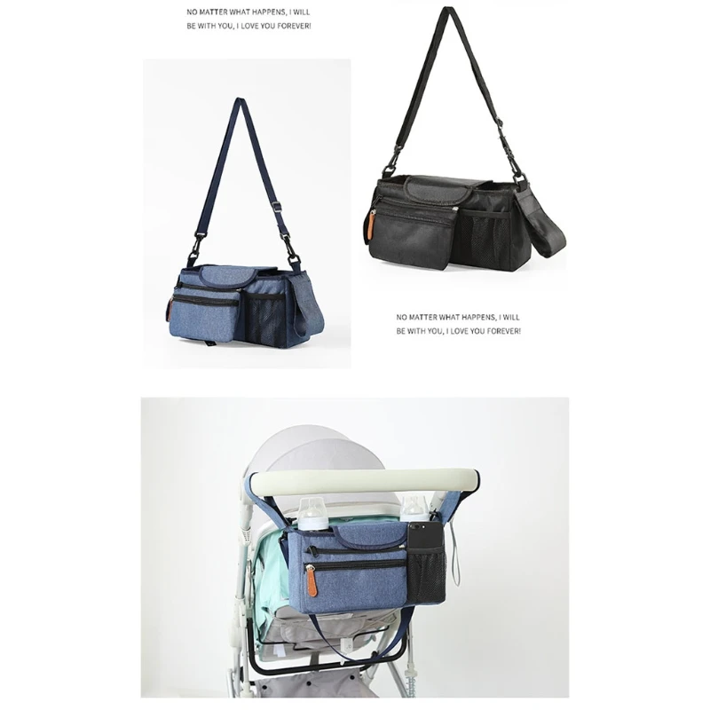 Baby Stroller Organizer Accessories Bag Large Space with Cup Holders Multiple Zipper Pockets for Bottle Phone A2UB | Мать и ребенок