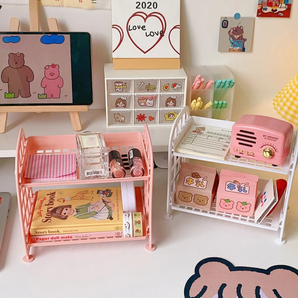 

Macaron Color Storage Rack DIY Folding Cosmetics Makeup Brushes Holder Desktop Stationery Organizer Stationery Supplies