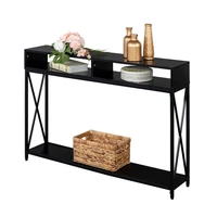 console table industrial style porch table side cross 3 layer black oak triamine board 108x23x76cm for living roomus depot