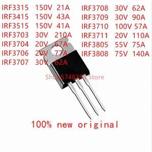 10PCS/LOT IRF3315 IRF3415 IRF3515 IRF3703 IRF3704 IRF3706 IRF3707 IRF3708 IRF3709 IRF3710 IRF3711 IRF3805 IRF3808 TO-220