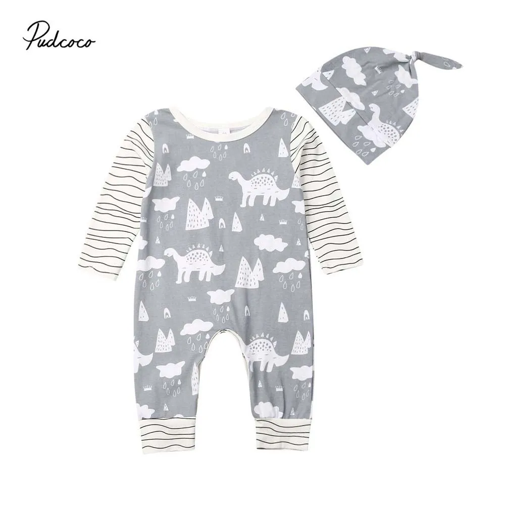 Комбинезон с длинным рукавом для младенцев в полоску | Мать и ребенок