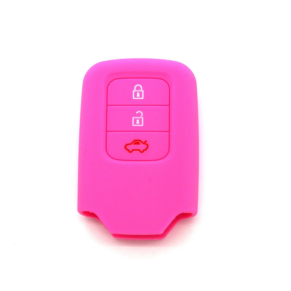 

Car-Styling Silicone 3 Buttons Auto Car Smart Key Case Cover Protective Key Skin Shell Fob Hoder For Honda Crider City Fit