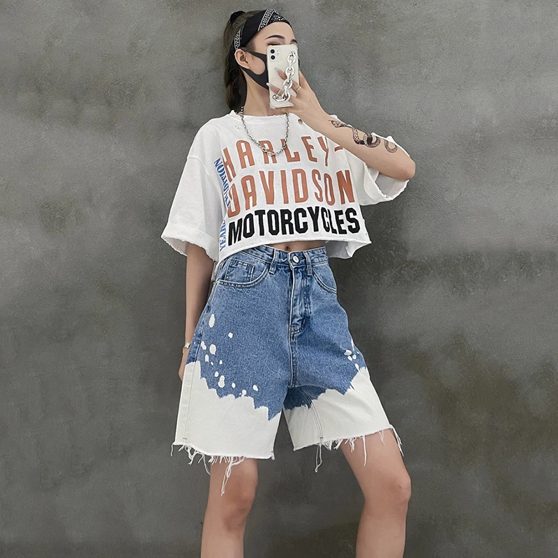 

[EAM] High Waist Gradual Color Blue Casual Wide Leg Jeans New Loose Women Trousers Fashion Tide Spring Summer 2021 1DD932