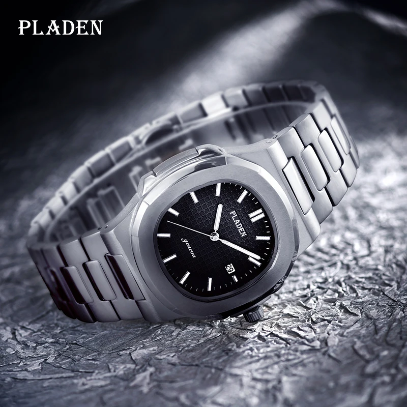 Brand Men Watches PLADEN Business Quartz Watch Men's Luxury Stainless Steel Band 30M Waterproof Wristwatches Relogio Masculino