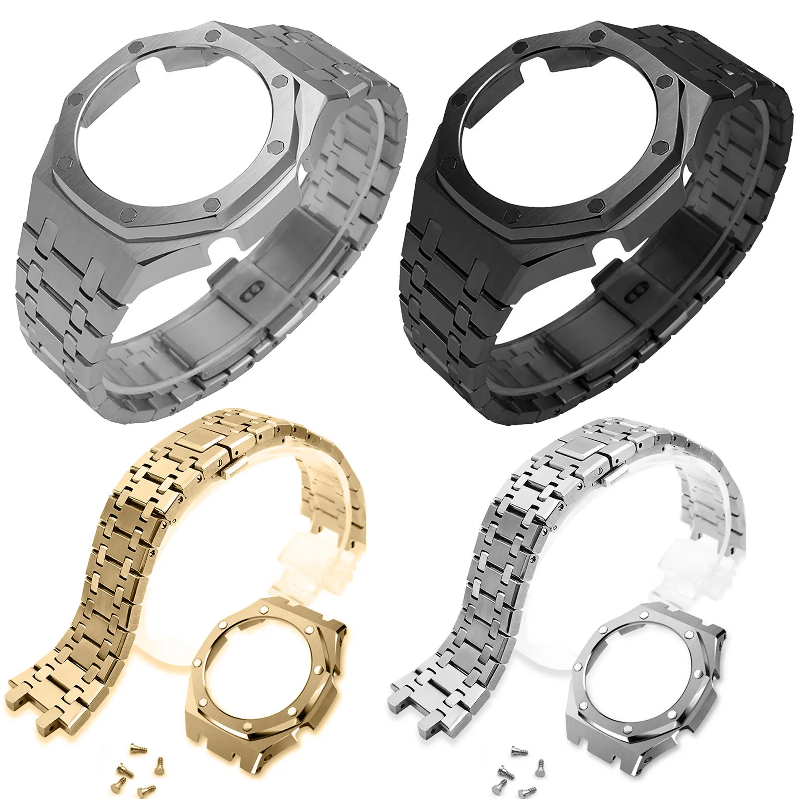 

Stainless Steel Luxury Strap For CASIO G-SHOCK GA-2100 GA-2110 Bracelet With Case Golden Bands Full Protection Correa de reloj