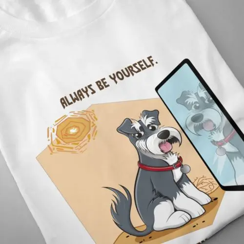 Горячая распродажа человек всегда быть шнауцер собака футболка Homme Новое