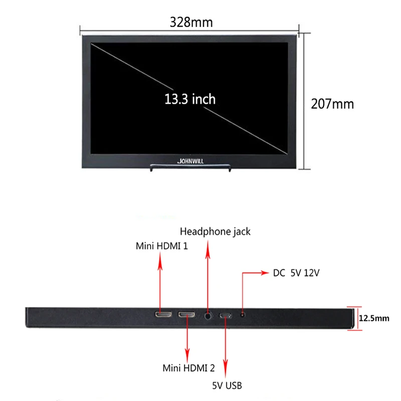 Kaufen 13,3 Inch Touch Tragbare Monitor Für Computer 1080P Hdmi Monitor IPS HDMI 2K Gaming Monitor Für Raspberry Pi PS4 Xbox360 Schalter