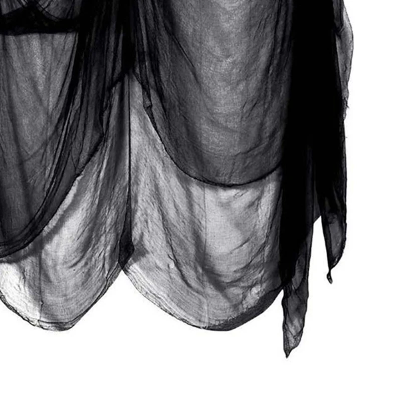 

Halloween Themed Party Decoration Gauze Black Spun Yarn Haunted House Bar Scene Layout Horrific Scary Decor Props