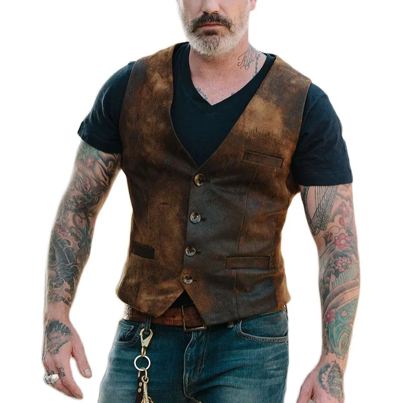 

2020 New Men Suit Vest For Wedding Party Casual Single Breasted Suit Waistcoats Vintage Slim Fit Gentleman Business Waistcoat