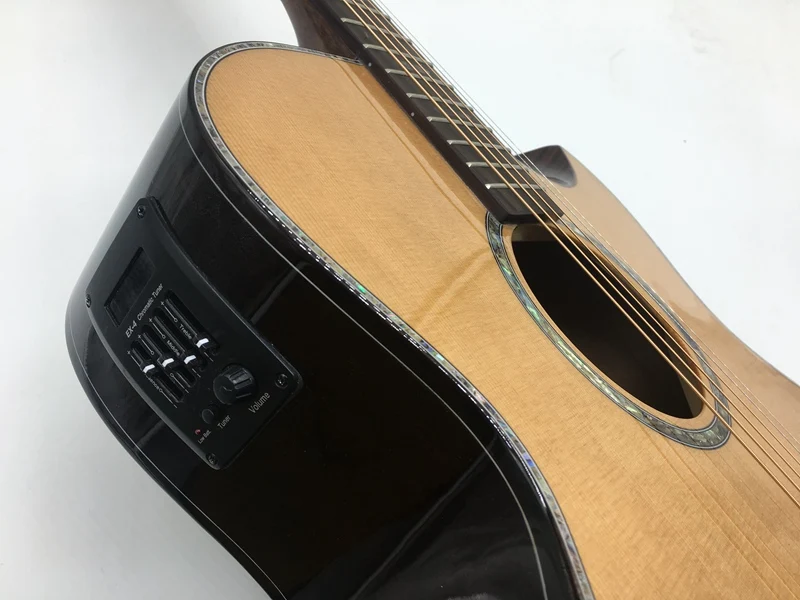 guitar with EQ 40-дюймовый светодиод высокого качества из красного канадского кедра Топ Профессиональный альт саксофон электроакустическая гитара с radian угол - Цвет: guitar with EQ