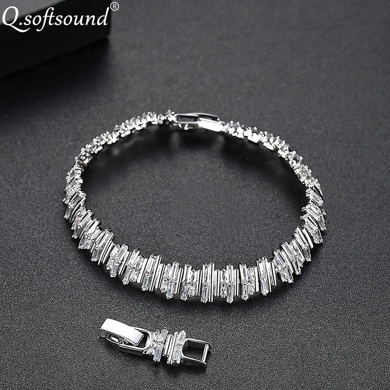 Роскошный Теннисный браслет и браслеты с кубическим цирконием для женщин