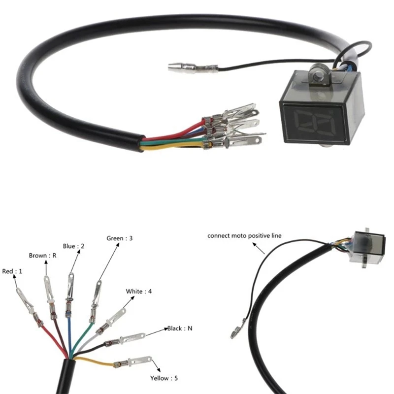 5-Speed Universal Motorcycle Digital Display LED Gear Indicator Gear Indicator for Motorcycles Off-Road Motorcycles