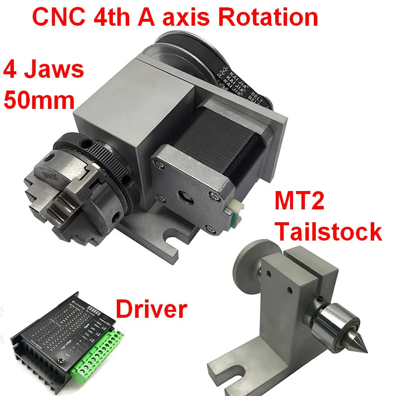 CNC A axis Вращение 4 Челюсти Sanou K02 50 2 &quotпатрон 4th осевой вращающийся &amp драйвер MT2