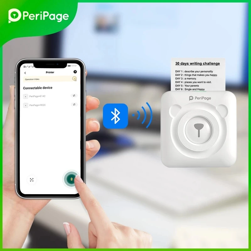 PeriPage Portable Thermal Bluetooth Printer 304dpi Picture Photo label Mini for Android IOS Mobile Phone A6 | Компьютеры и офис