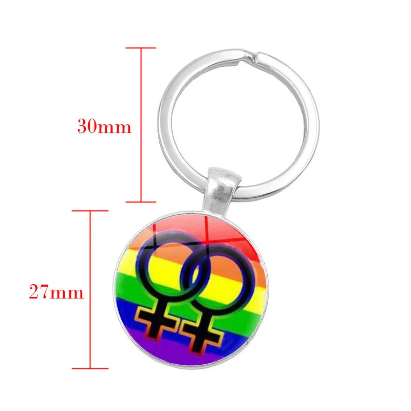 Men Women Gay Pride Rainbow Photo Cabochon Glass Pendant Keychain and Jewelry Accessories Key Chain Ring | Украшения и аксессуары