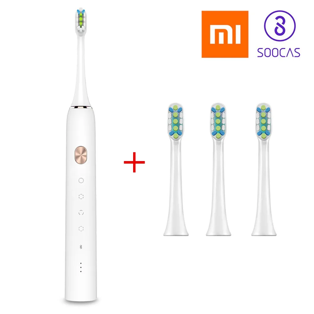 White Set 3pcs SOOCARE X3 набор электрических зубных щеток с 3 головками, водостойкая зубная щетка SOOCAS для быстрой зарядки, зубная щетка SOOCAS - Цвет: White Set 3pcs