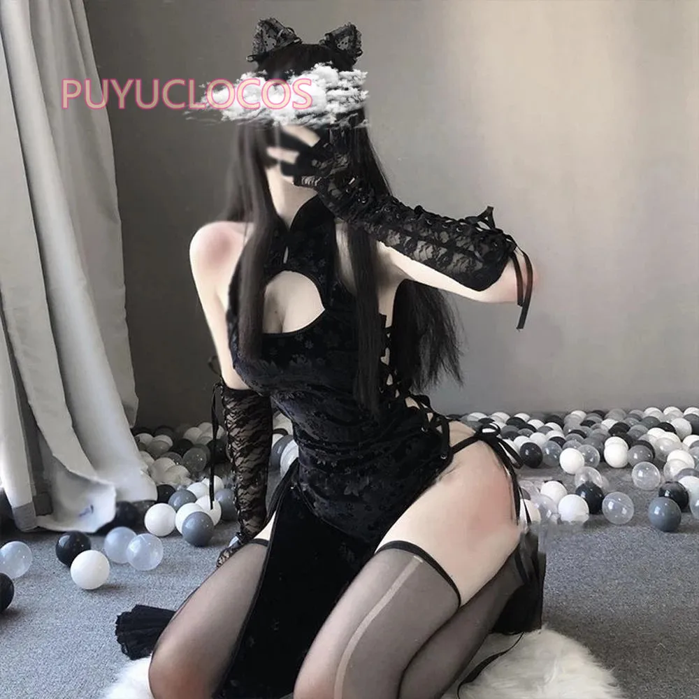 Женский костюм для косплея сексуальная женская одежда униформа черное белое