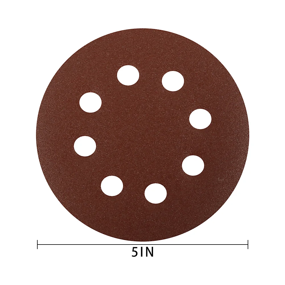 

160pcs 5Inch Hook Loop Sanding Paper with 8 Hole Sand Pads 40 Grit-1000 Grit Sand Paper Sander Disc Abrasives for Polish Machine