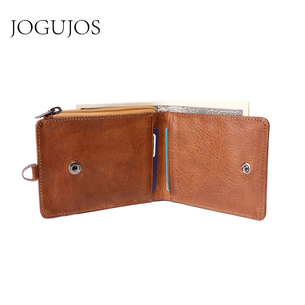 Мужской кошелек из натуральной кожи JOGUJOS модный с радиочастотной идентификацией