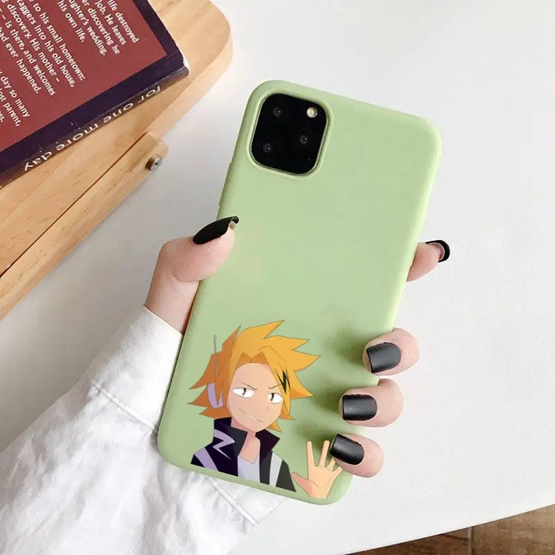 

Denki Kaminari Phone Case Green Candy Color for iPhone 6 7 8 11 12 s mini pro X XS XR MAX Plus
