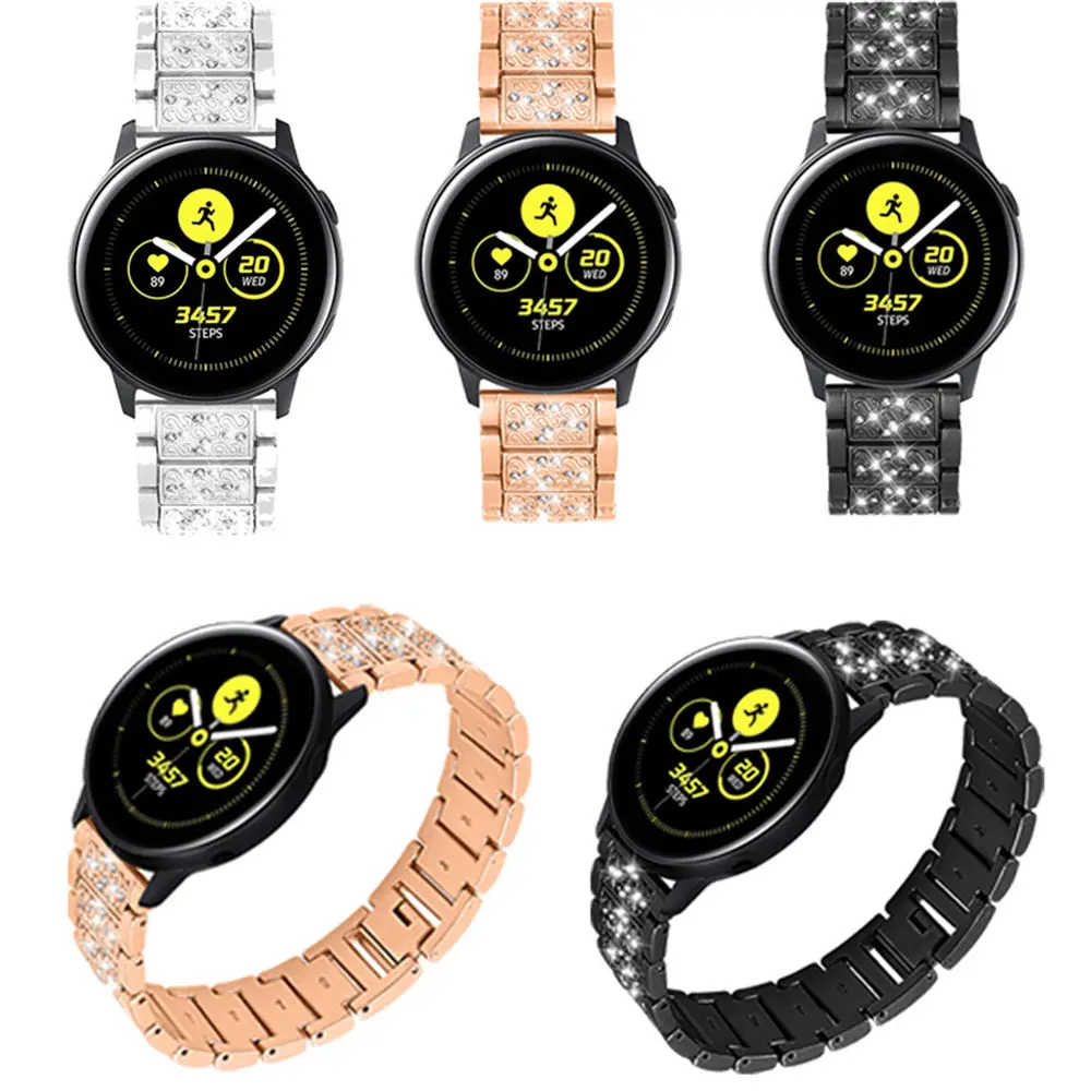 Шикарные часы, украшенные драгоценными камнями ремешок для samsung Galaxy Watch 46 мм 42 мм активный ремешок для часов на замену браслет для samsung gear S3 Classic