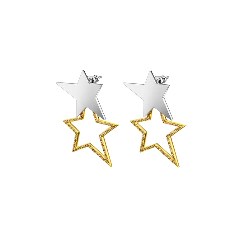 

Punk Earrings Double Star Women Earrings for Cute Accessories gift Wedding Jewelry
