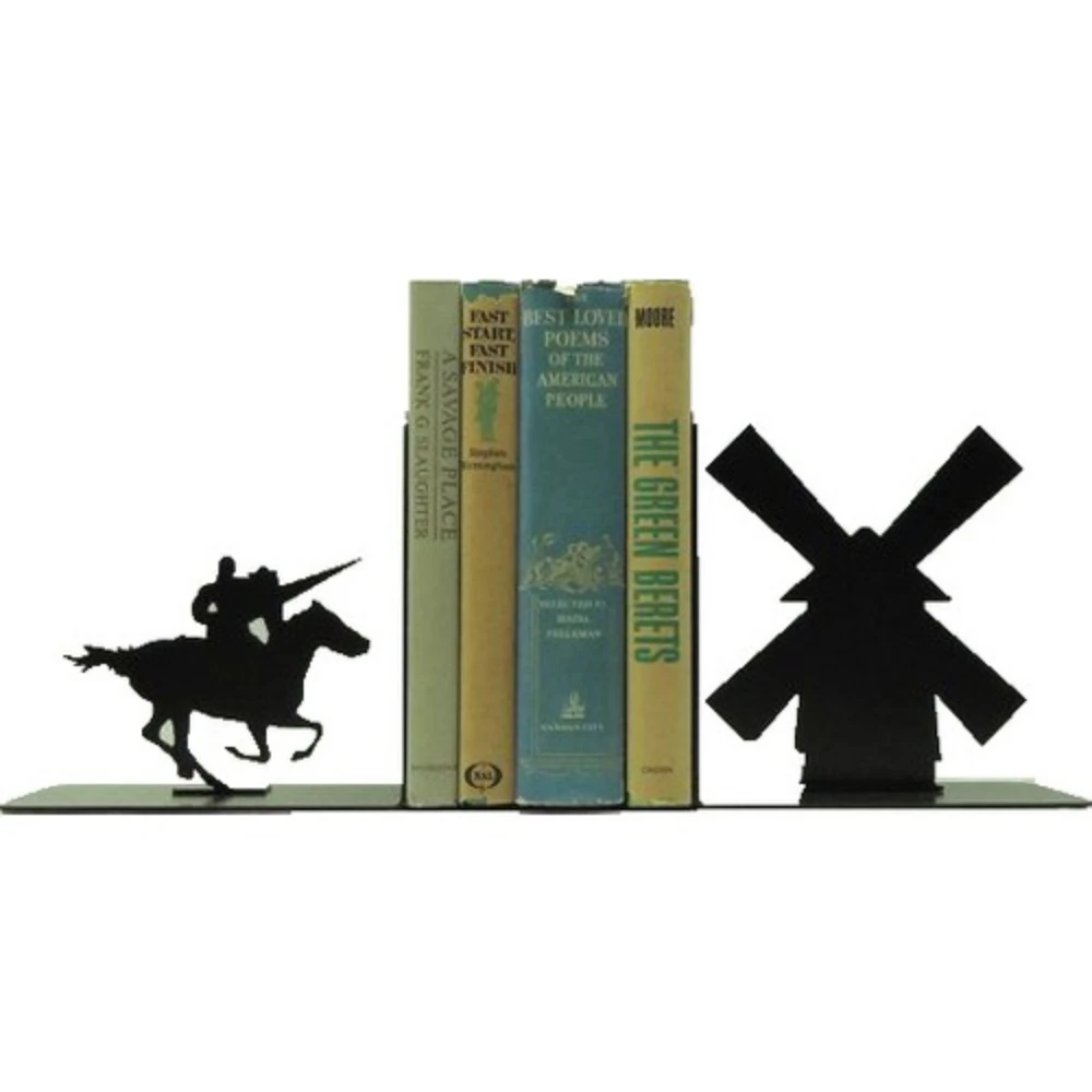 

Decorative Bookends Metal Bookshelf Book Holders Non-skid Duty Iron Art Black Cartoon Stand for Support Magazines CD Organizer