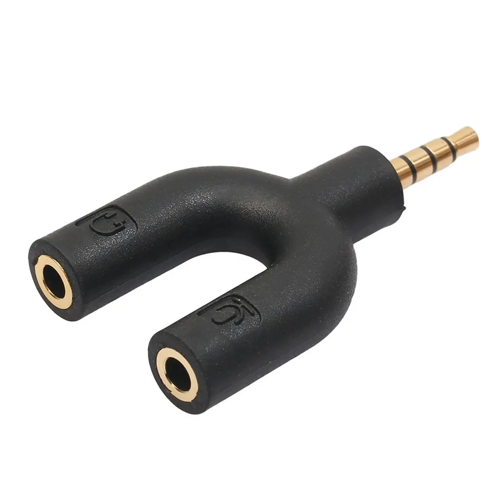 3.5mm U-shape Earphone Adapter Double Jack Plug Stereo Headphone Splitter For PC/MP3 Smartphone Player Audio Cables | Электроника
