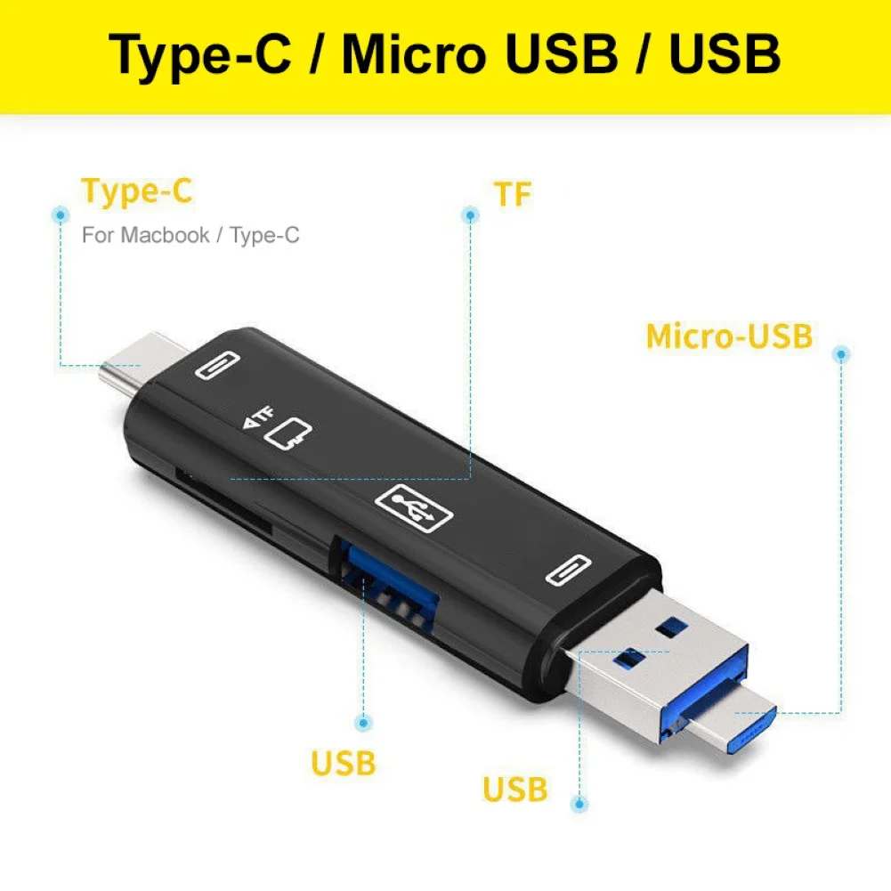 Многофункциональный Micro USB 2,0 тип-c TF цифровой считыватель карт OTG адаптер для Android телефона ноутбука Macbook