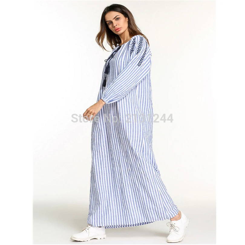 Женское повседневное свободное платье на шнуровке в этническом стиле с