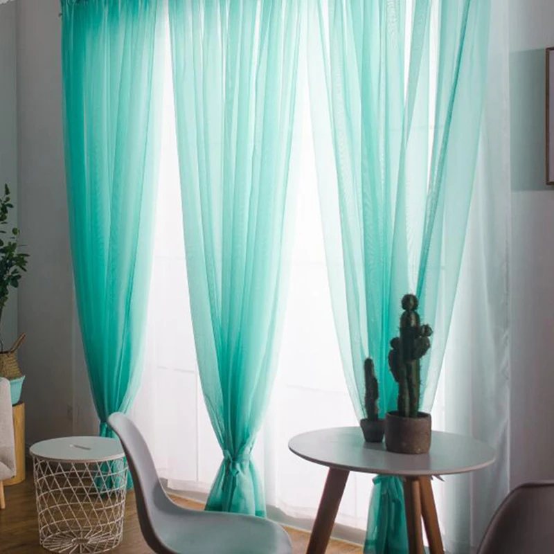 Белые тюлевые занавески для окна Гостиная Спальня в Кухня готовой обработки