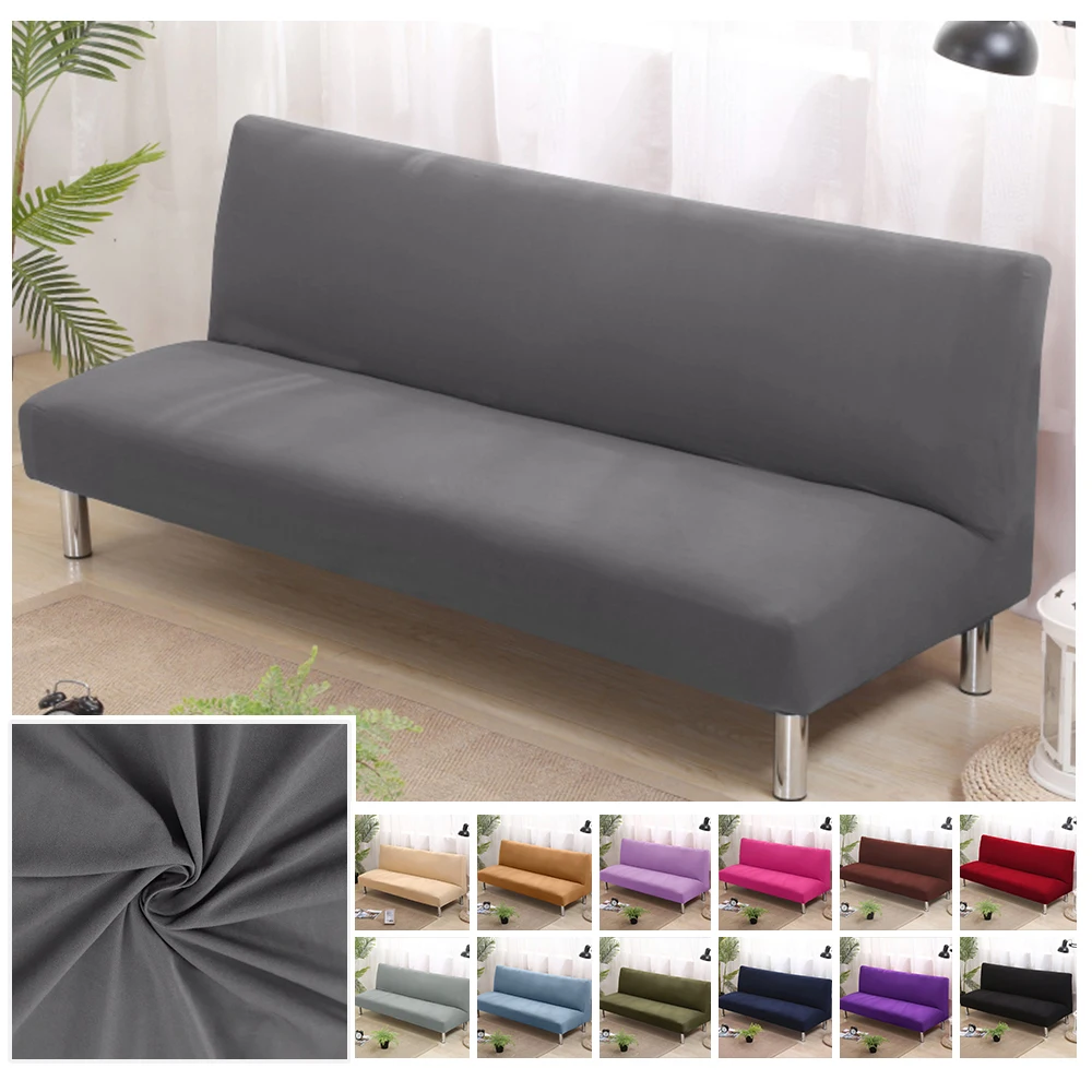 

ARICK 150-215cm Sofa Covers Polyester Fabric Armless Printed Foldding Elastic Couch Bench Slipcover Sofa Bed Cover for Home