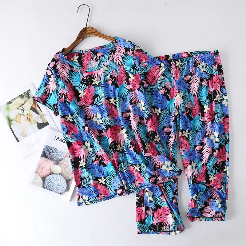 

Черный пижамный комплект, 2 шт., повседневная хлопковая одежда для сна, летняя новинка, одежда для дома, Пижамный костюм, ночное белье с цвета...