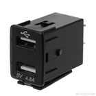 Автомобильное зарядное устройство с двумя USB-портами, 12 В, светодиодный вольтметр, 4,8 А, адаптер питания для смартфона nissan D21 20, Прямая поставка