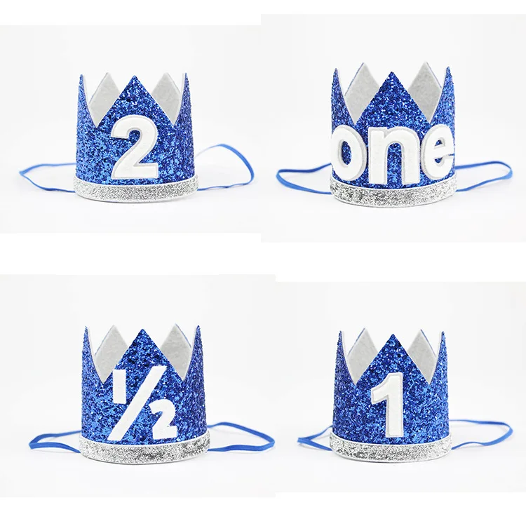 Детская шапка для дня рождения мальчиков и девочек принцесса корона с номером
