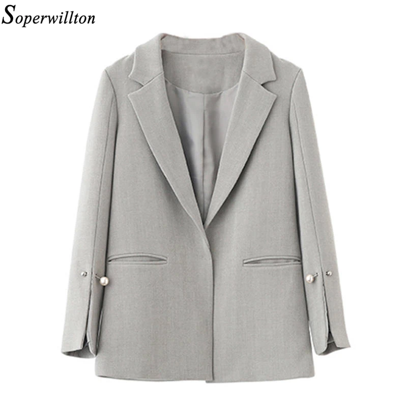 2018 пиджак для весны и осени Женский блейзер короткий приталенный Блейзер с