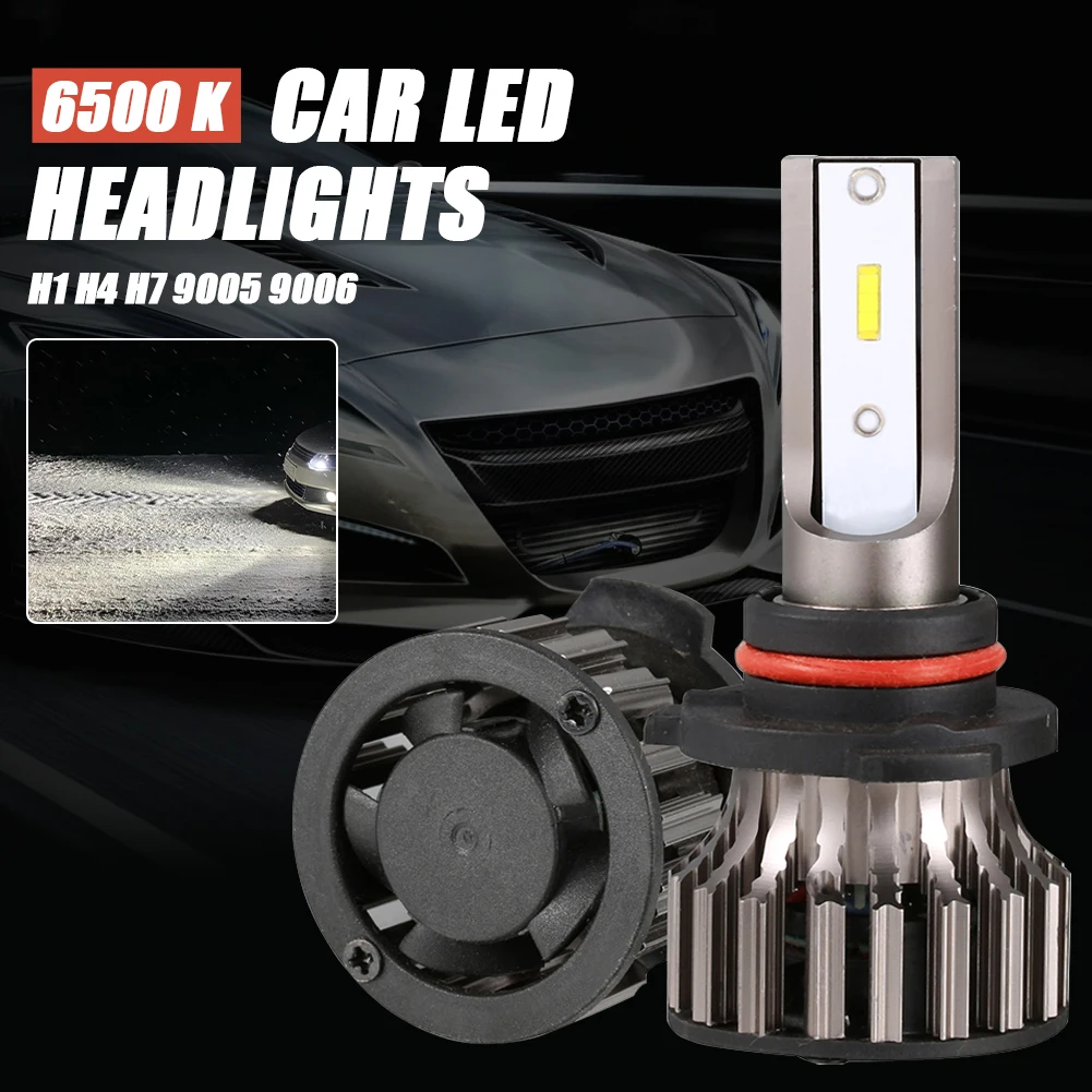 

2Pcs Car Headlight LED Bulbs H4 H7 H1 9005 9006 12000LM/Pair 52W Driving Light 6500K Cold White IP68 Waterproof Auto Lamp New
