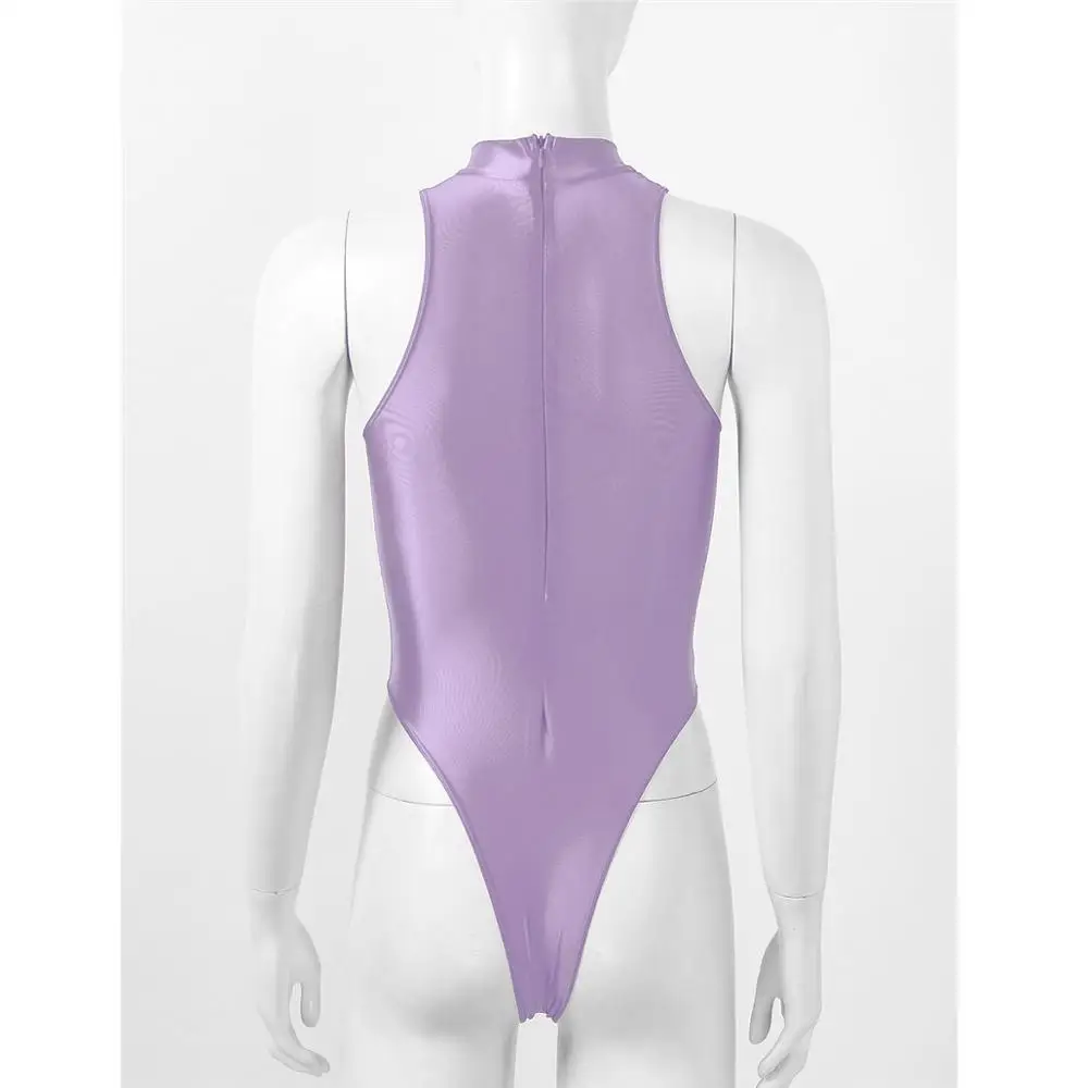 Женские Боди гладкие шелковистые сексуальные цельные цветные с вырезом без