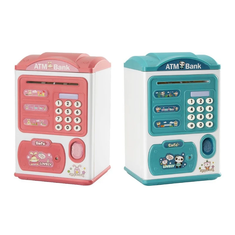 

Password Piggy Bank Children Cute Music Light Fingerprint Unlock Automatic Toy T5EC