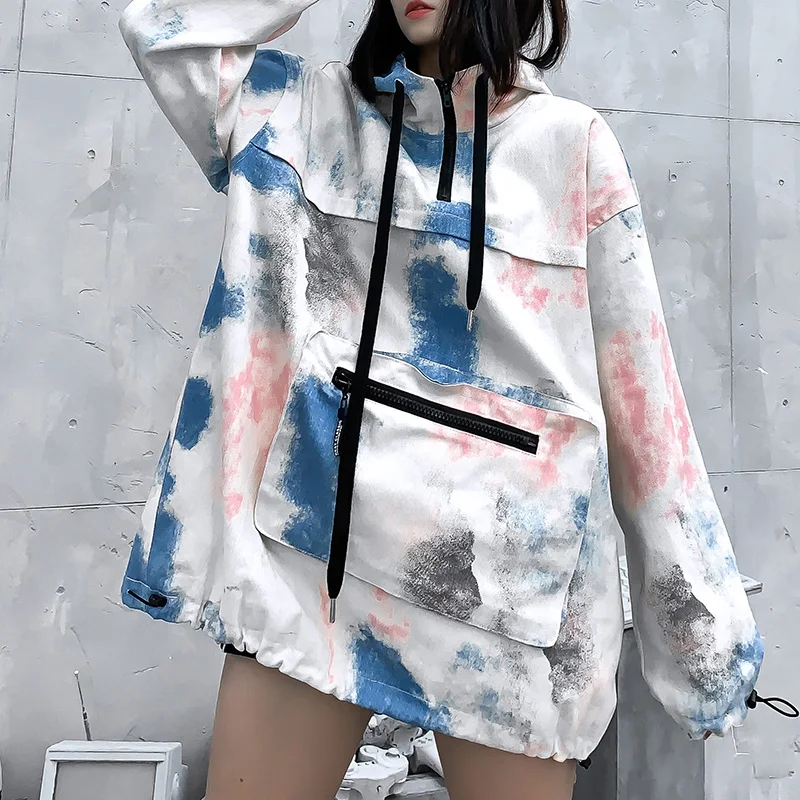 Женская толстовка с длинным рукавом милый Модный свитшот капюшоном рубашка