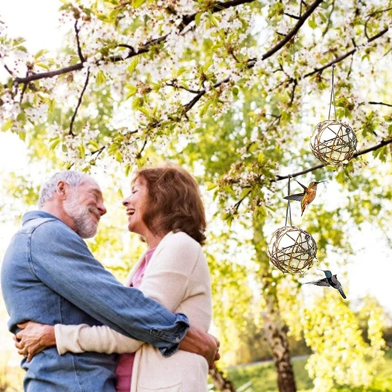 

3 Sets of Bird's Nest Material Rack-Cotton Ball Nestle Material-Outdoor Bird's Nest Station for Nest Building