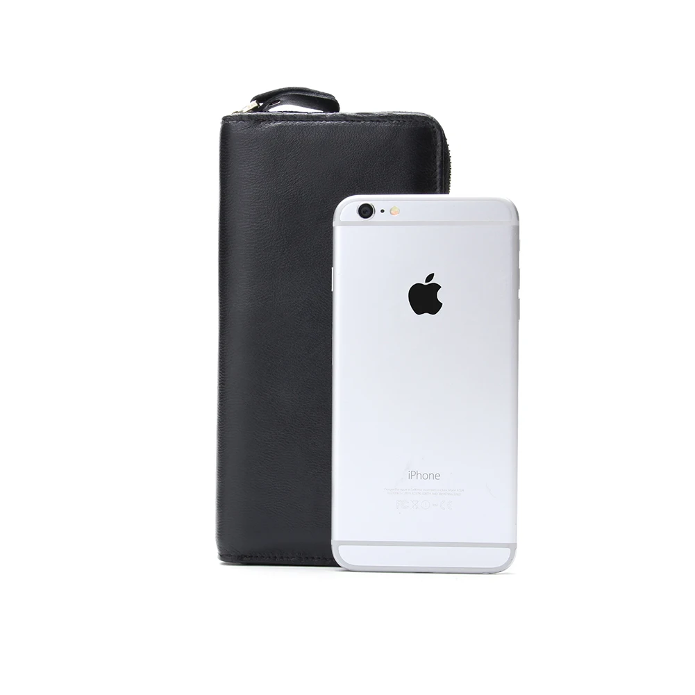 Женский Длинный кошелек многослойный вместительный из натуральной кожи чехол