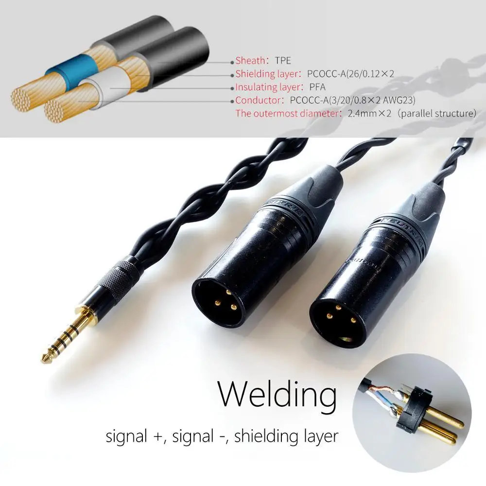 DD DdHiFi DIY-XLR44A сбалансированный 4 к XLR 3pin аналоговый кабель музыкального плеера с