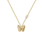 Шикарное ожерелье с подвеской в виде бабочки из опала, женское индивидуальное простое и красивое ожерелье-цепочка, модное ювелирное изделие, подарок для девушки