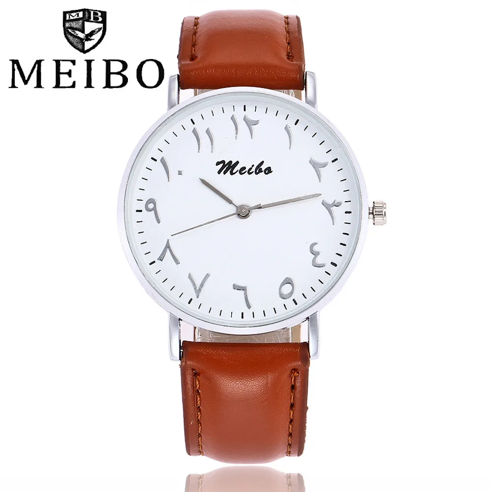 MEIBO серебряные и розовые золотые сетчатые часы с арабскими цифрами модные