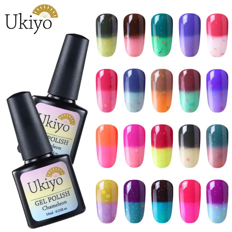 

Ukiyo 10ml Cheese Thermal Gel Nail Polish Temperature Color Changing UV Gel Lacquer Soak Off Hybrid Varnishes Nail Art Design