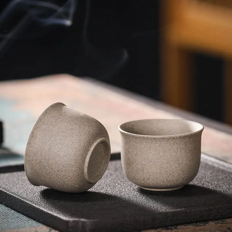 

Stoneware Kung Fu Tea Set One Pot Four Cups Household Chinese Ceramic Handle Teapot Teacup Tea Set